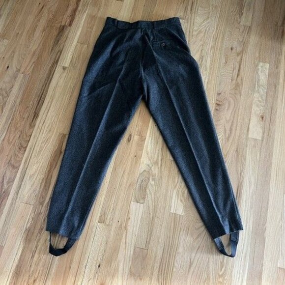 Vintage Eddie Bauer Wool Cashmere Pants Womens size 14 Grey gray stirrup Dressy - Picture 6 of 8